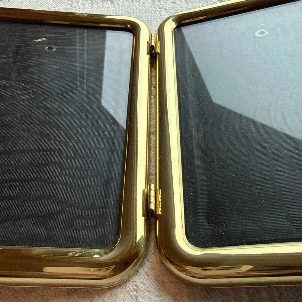 VTG Brass Hinged Dual Picture Frame Table or Wall Art 5x7